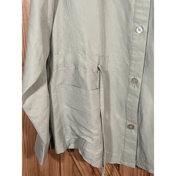 Coldwater Creek Light Green Women’s Modal Blend Tie Shirt Size XL - Picture 2 of 6